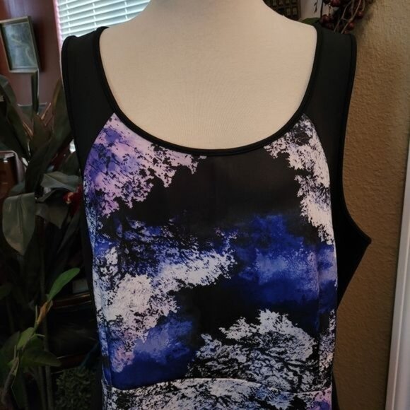 Lane Bryant Dress Size 18 Black Purple Color Block Sexy Career Work Date… - Picture 2 of 6
